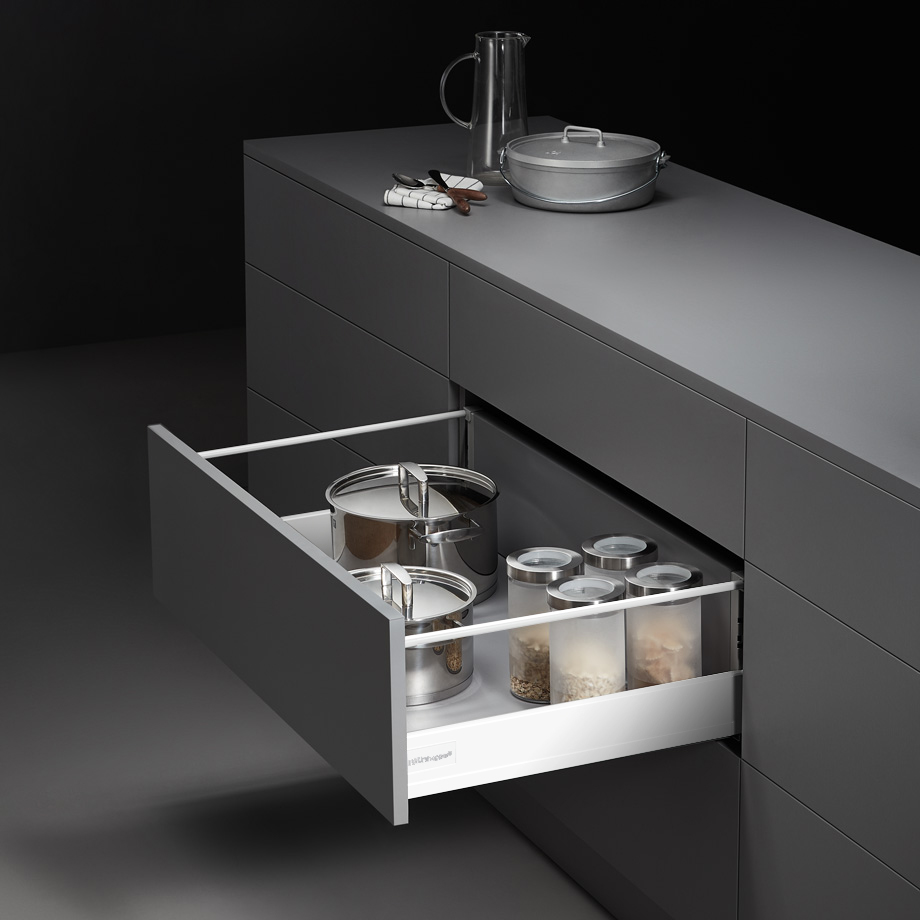Комплект выдвижного ящика Unihopper Mental box - 2, H80*450мм, белый, с соединением задней стенки