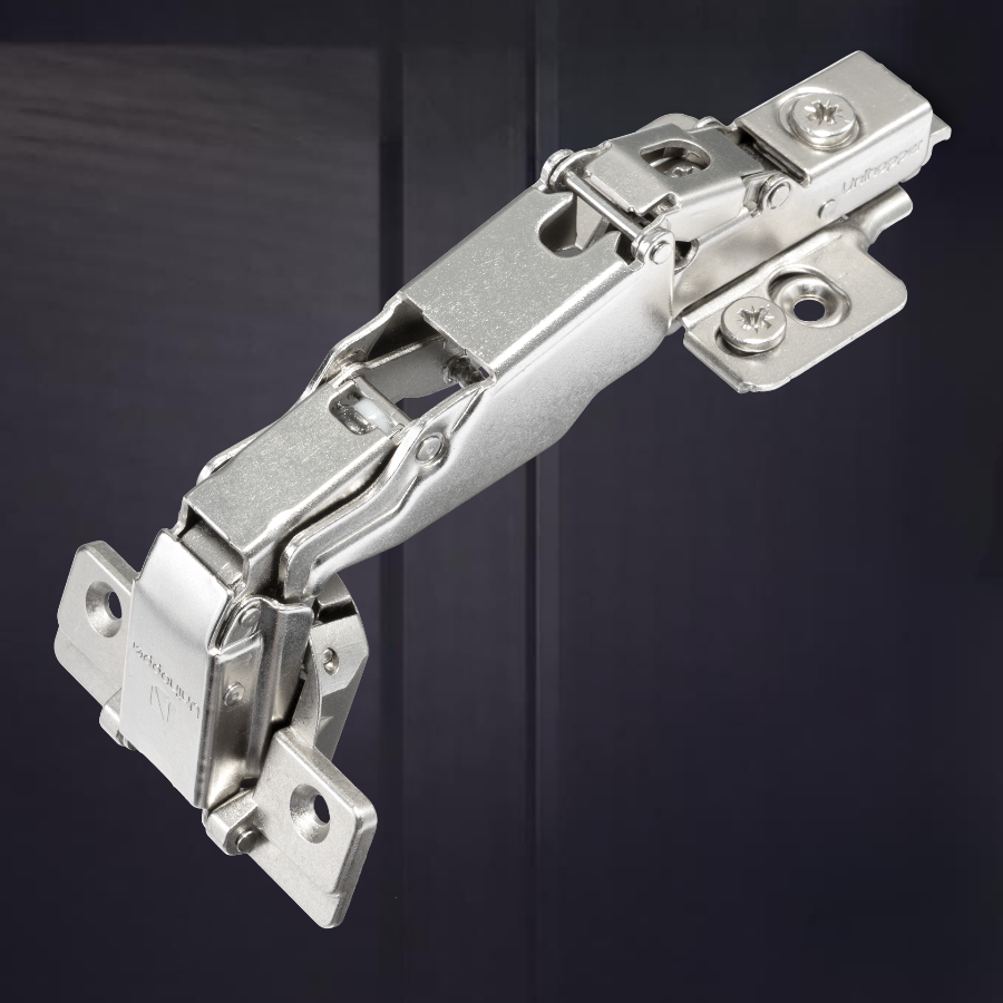 Угловая 155° 3D петля UNIHOPPER с доводчиком, 48мм, с декоративной накладкой