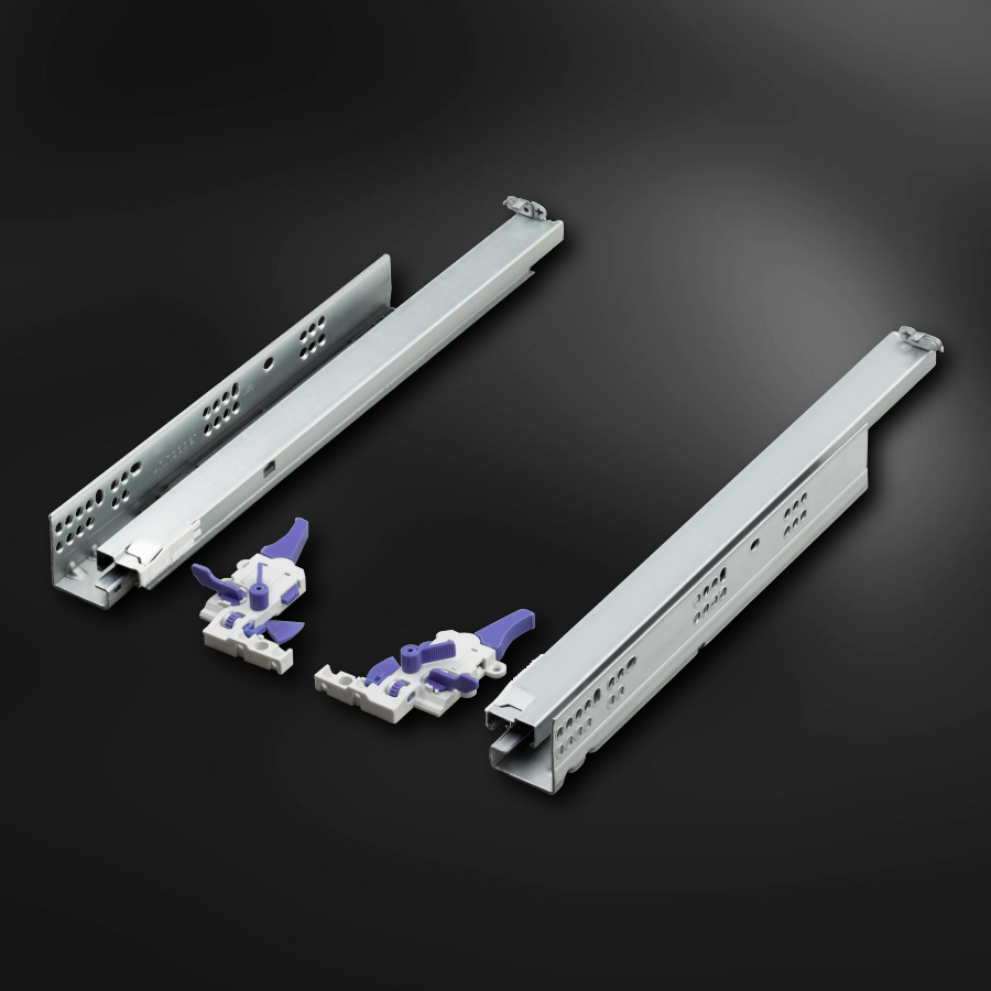 Направляющие 450 мм Unihopper скрытого типа с 3D регулировкой, с доводчиком для плиты 18мм.